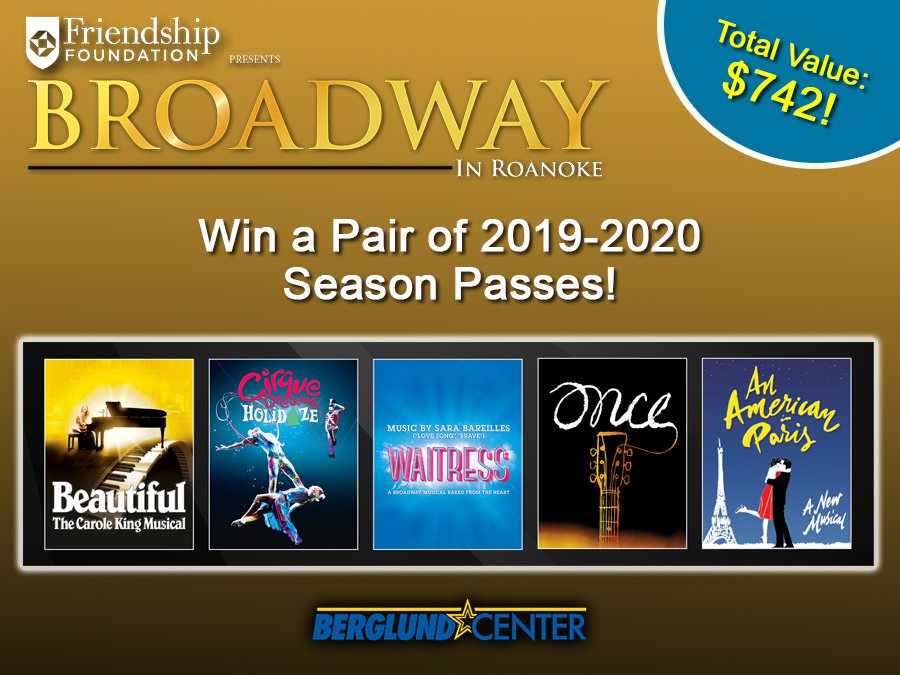 Broadway in Roanoke 2019-2020 Season Pass Giveaway