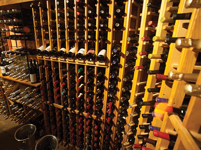 Part of Billy's wine selection