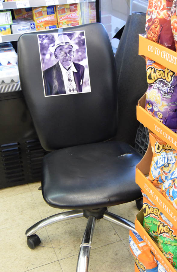 Tarpley's chair in 7-11 is memorialized.