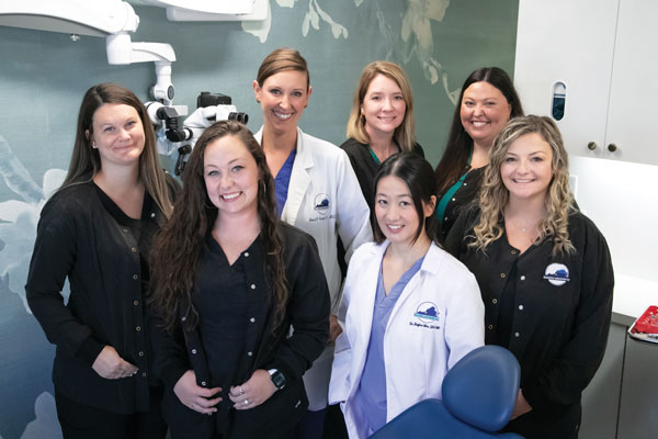 Left to right: Kayla Gonzalez, Mary Hernandez, Dr. Laura Garden, Katie Brown, Dr. Regina Mar, Natalie Dilley, Hayley Parrish