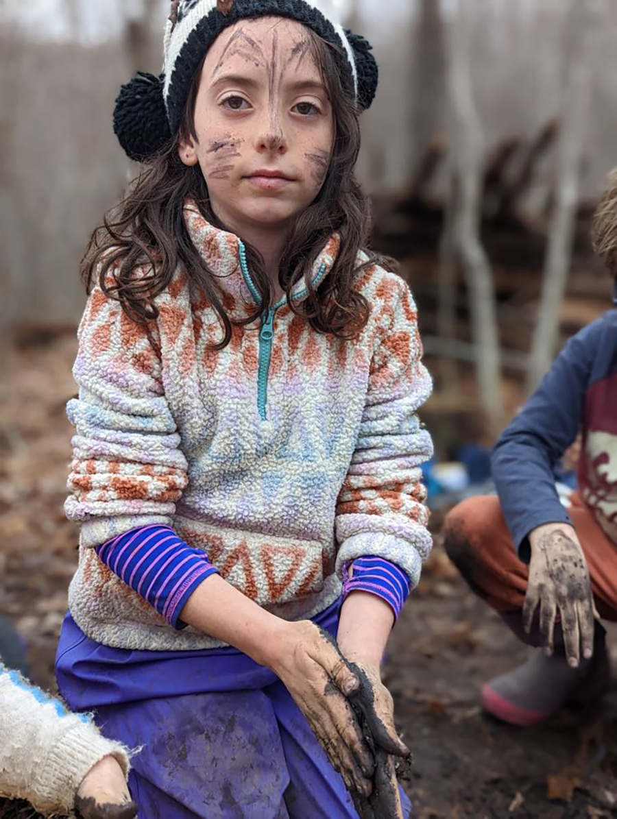 McPherson’s daughter, Phoebe, used cooled coals from the fire as face paint for the student-directed play.