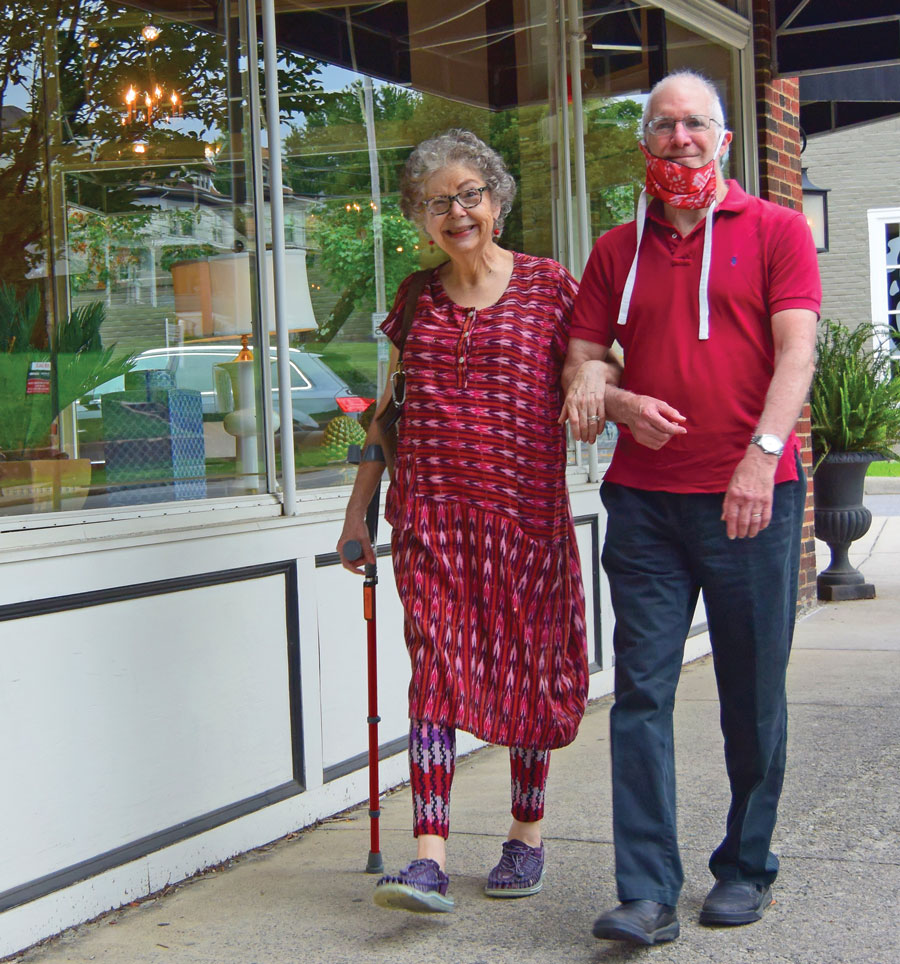 Therry and Wally Nielsen-Steinhardt take a stroll in Grandin Village.