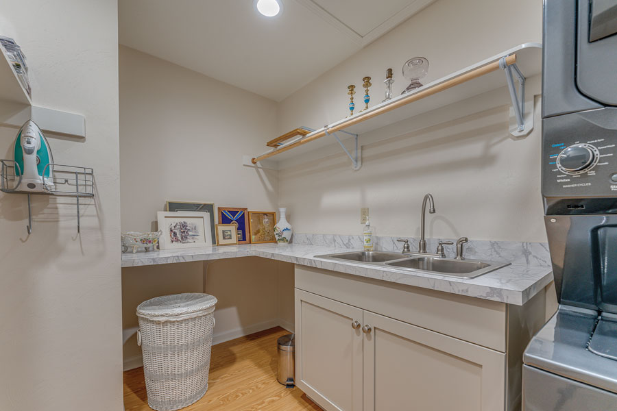 The new laundry room is accessible on the same floor, eliminating the need to haul loads up and down stairs.