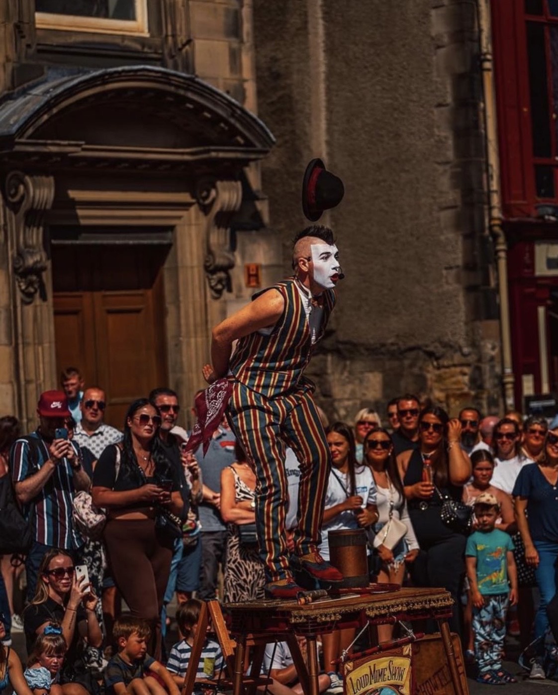 One of Busk Roanoke's headliners from New Orleans, The Loud Mime Show, here on tour in Edinburgh, Scotland for Edinburgh Fringe Festival.