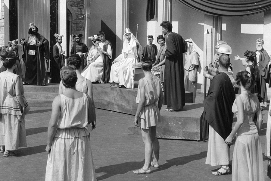 The cast for “Thy Kingdom Come” portrays a scene in the summer of 1958.