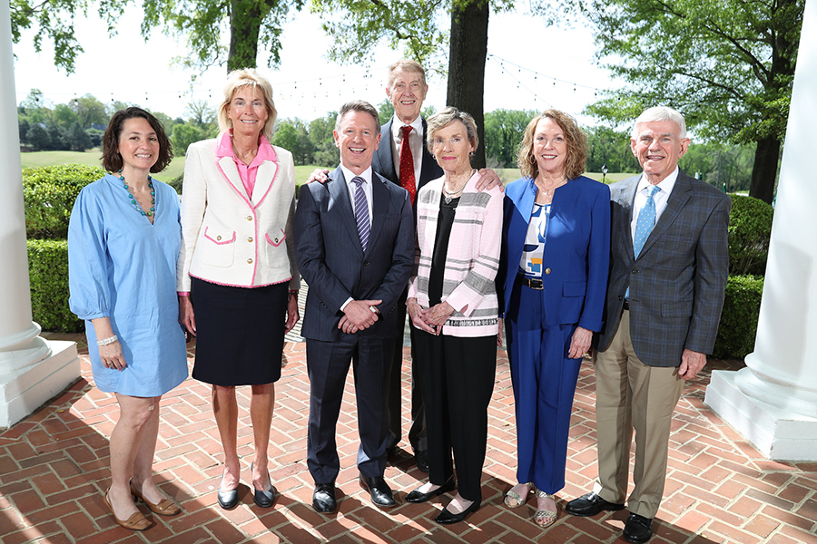 The Ellett Family received the Chancellor’s Award for Leadership in Philanthropy on April 16 in Richmond. From left are Shelley Lyons, Virginia Western Community College Administrative Officer for Grants Administration; Marilyn Herbert-Ashton, Virginia Western Vice President of Institutional Advancement; Virginia Community College System Chancellor Dr. David Doré; Frank T. and Lucy R. Ellett; and Jane and Dr. Robert H. Sandel, Virginia Western Community College President.