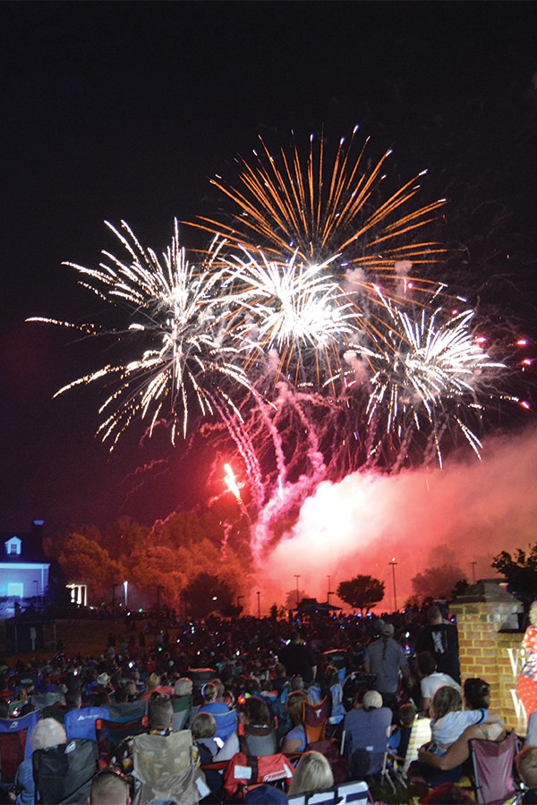 Fireworks at the annual July 4th celebration can’t be missed!