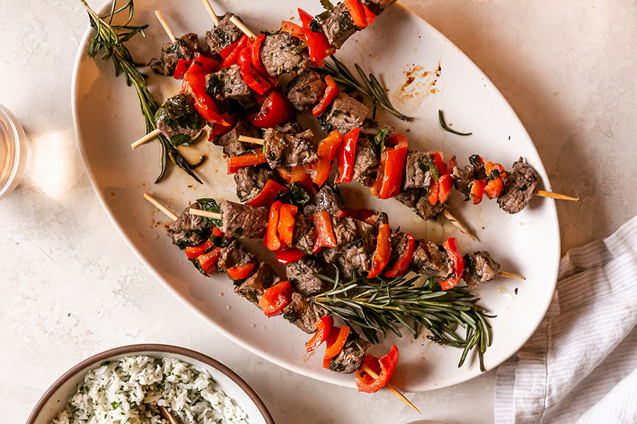 Grilled Mediterranean Steak Skewers