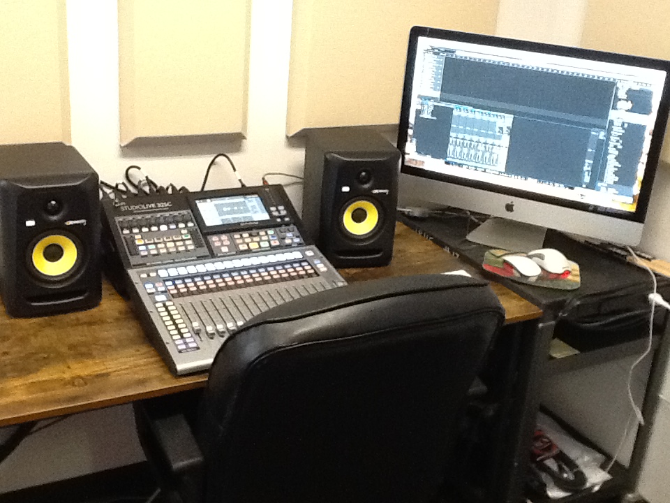 The recording studio is located within the library at James River High School.