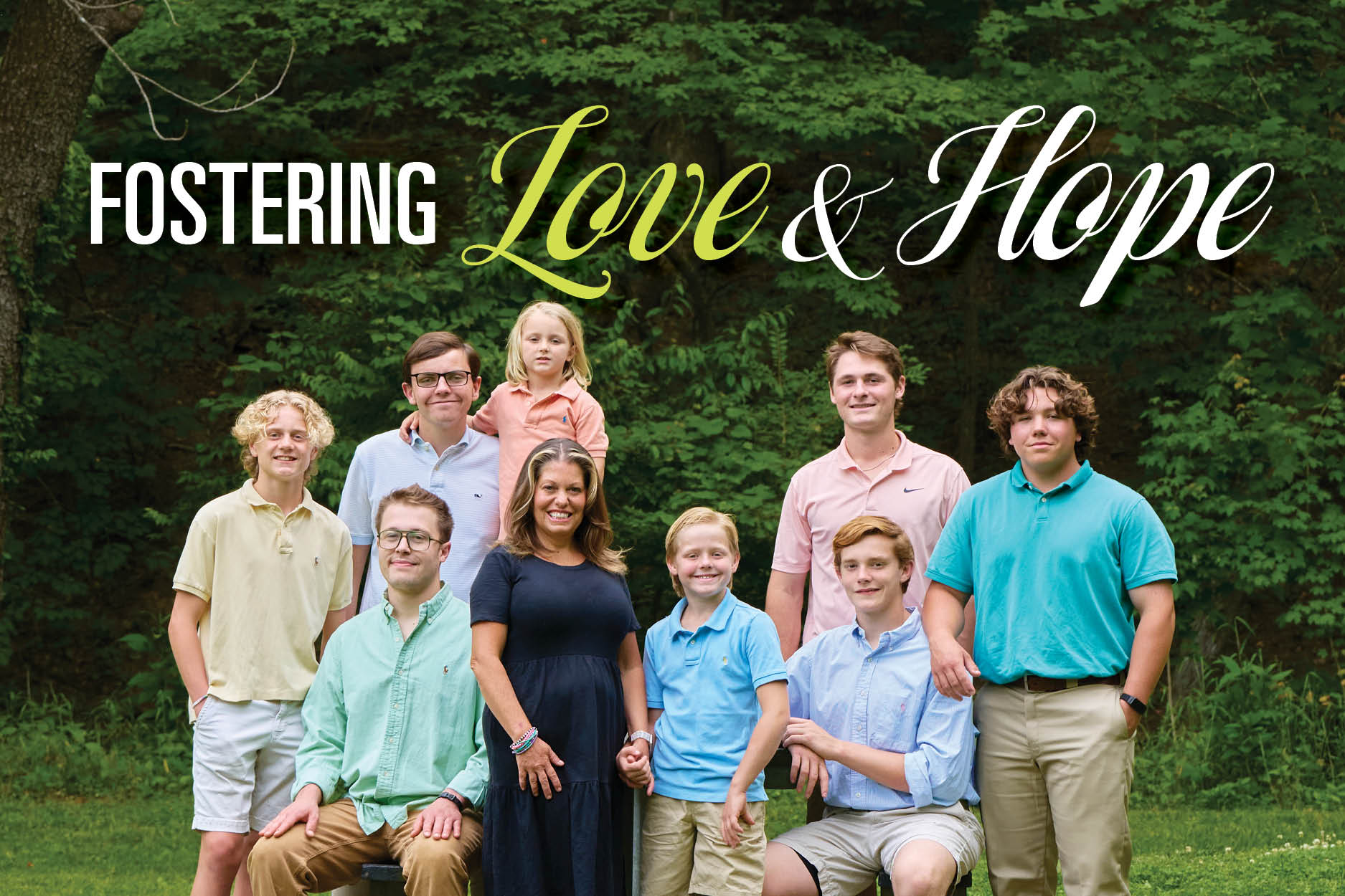 The Semones Family - Back row, left to right: Ashton, Anderson, Conner, Wyatt, Ian; 
Front row, left to right: Peyton, Sophia, Jonah, Colby