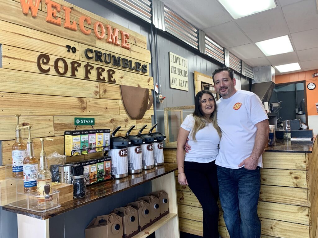 Restaurateur Ruben Liendo and girlfriend Ana Maria Giraldo at Liendo’s new breakfast venture, Crumbles on Kirk.