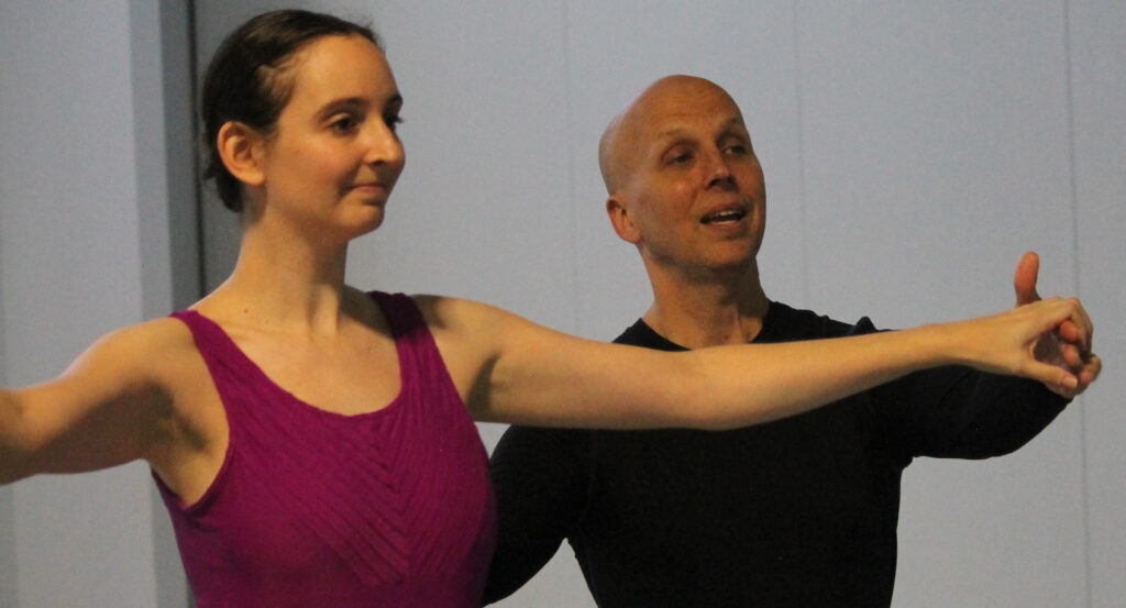 Erica Cline and Pedro Szalay practice.
