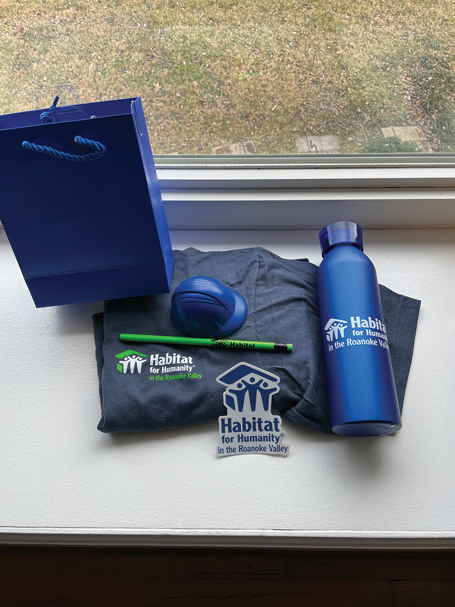 A little Habitat for Humanity swag promotes the organization in fun ways.