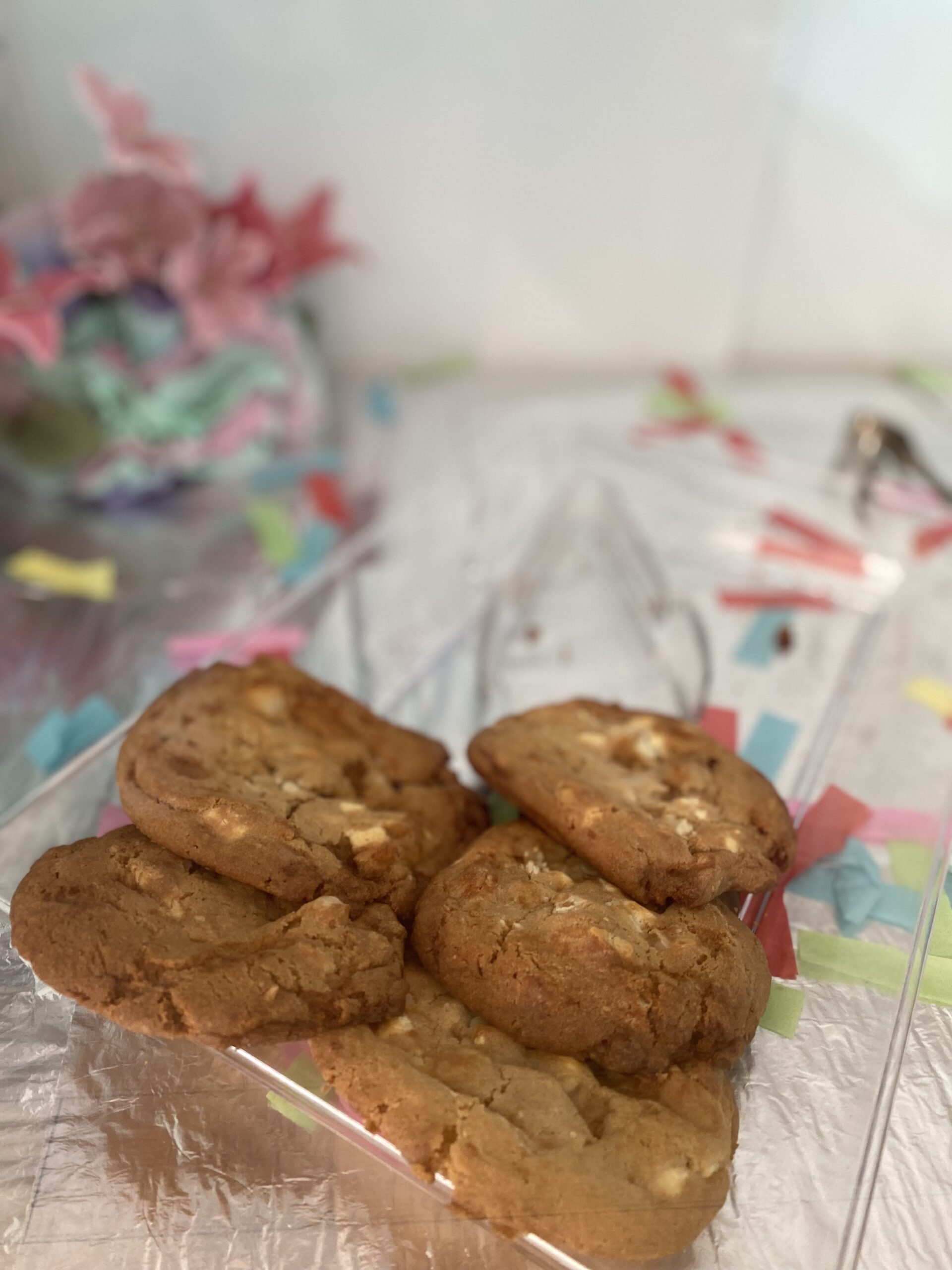 Don't forget dessert! Chocolate chip cookies and white chocolate and macadamia nut cookies can be found here.