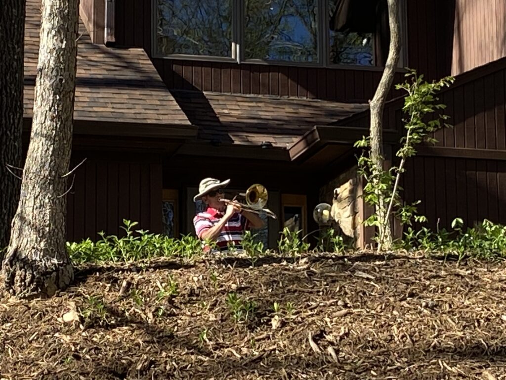 Ed Griffin plays hymns, patriotic songs and other favorites to raise the spirits of his friends — and himself — in a time of social distancing.