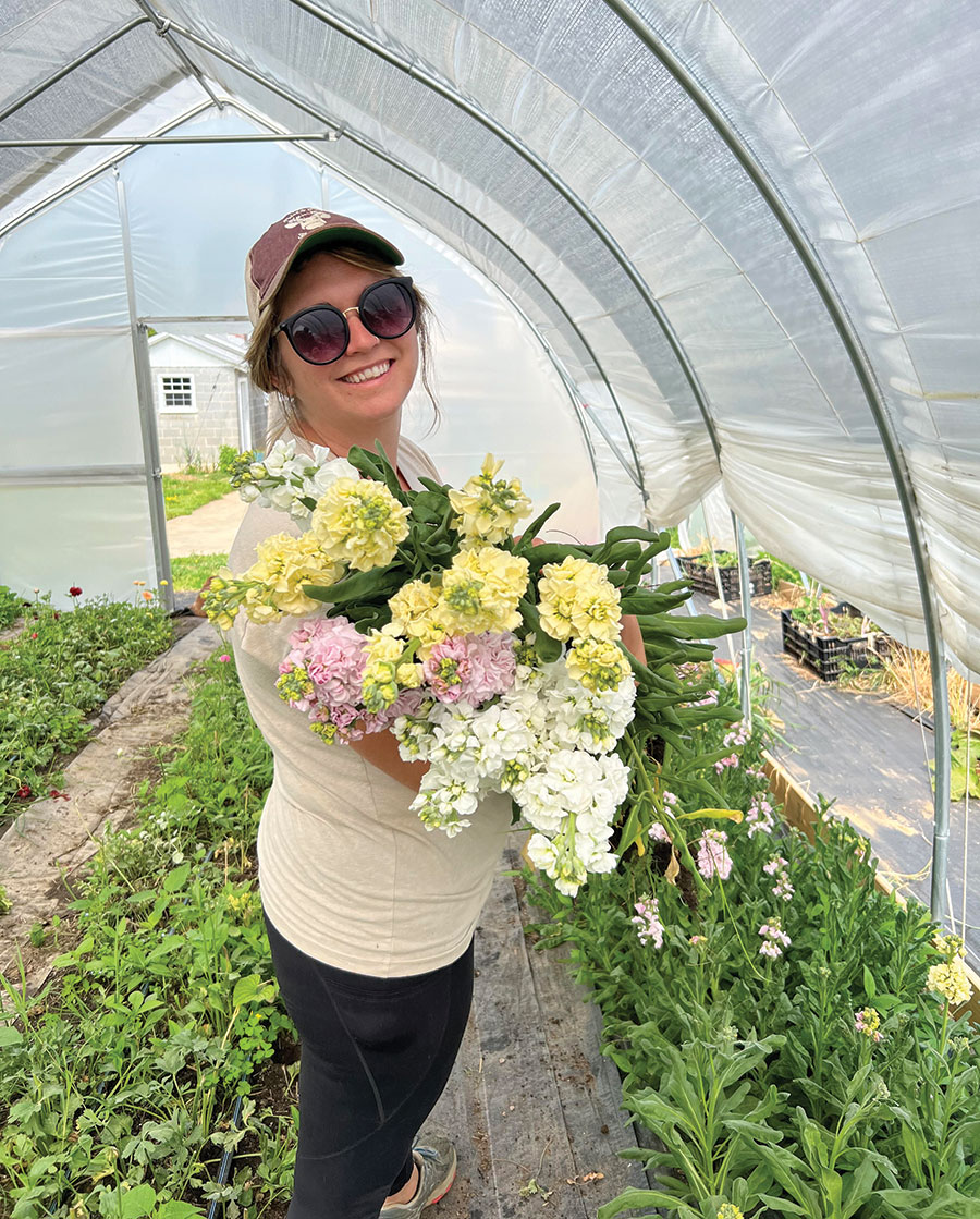 Ashleigh Kritzberger of Petal & Pail founded her business from a decommissioned dairy barn on her family’s property. Courtesy of Petal and Pail
