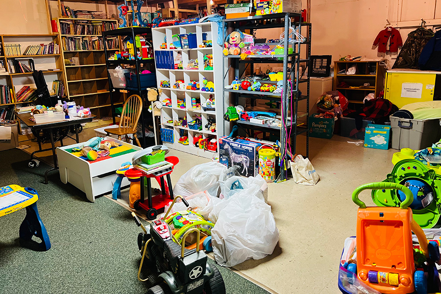 Inside CHIP's donation center.
