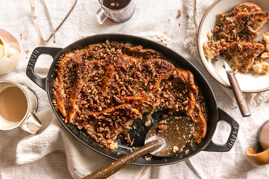 Overnight Pecan Praline Croissant French Toast