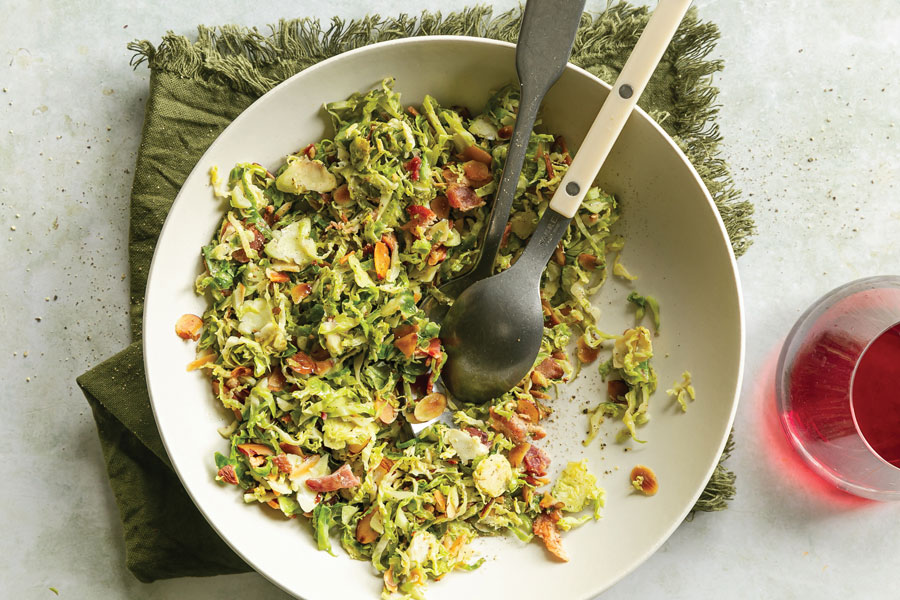 Sauteed Brussels Sprouts with Bacon and Almonds