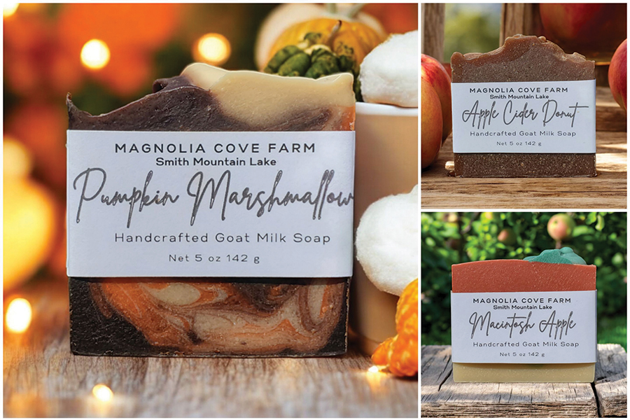 A selection of Goat milk soap from Magnolia Cove Farm