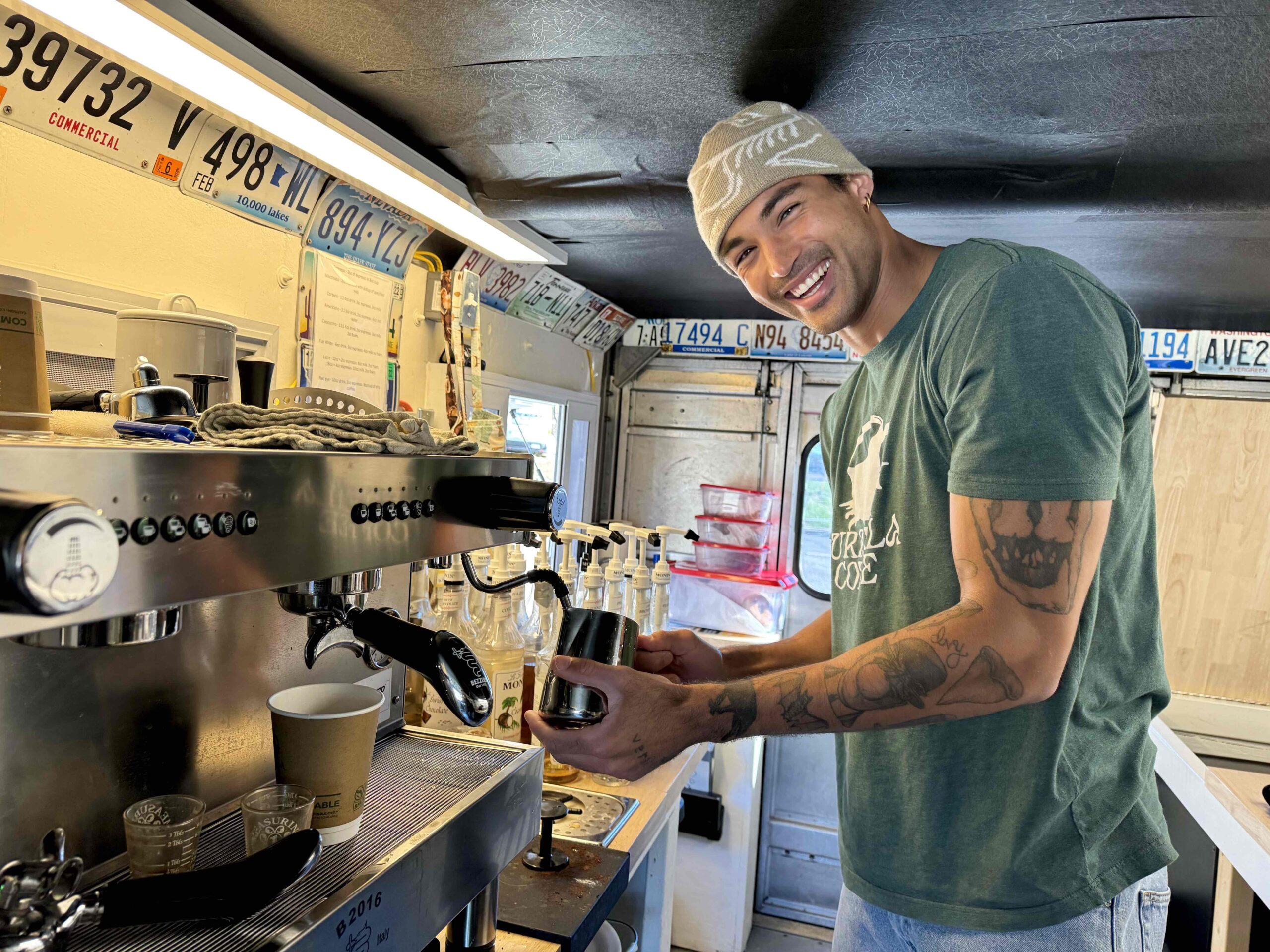 Surreala founder Markus Ballengee’s go-to coffee order is an espresso or cappuccino. But his favorite drink is a dirty chai.