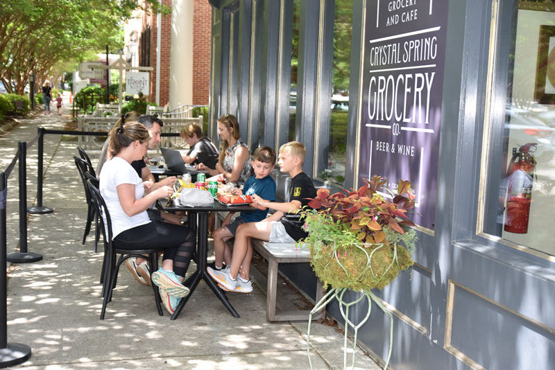 Crystal Spring Grocery offers both indoor and outdoor dining.