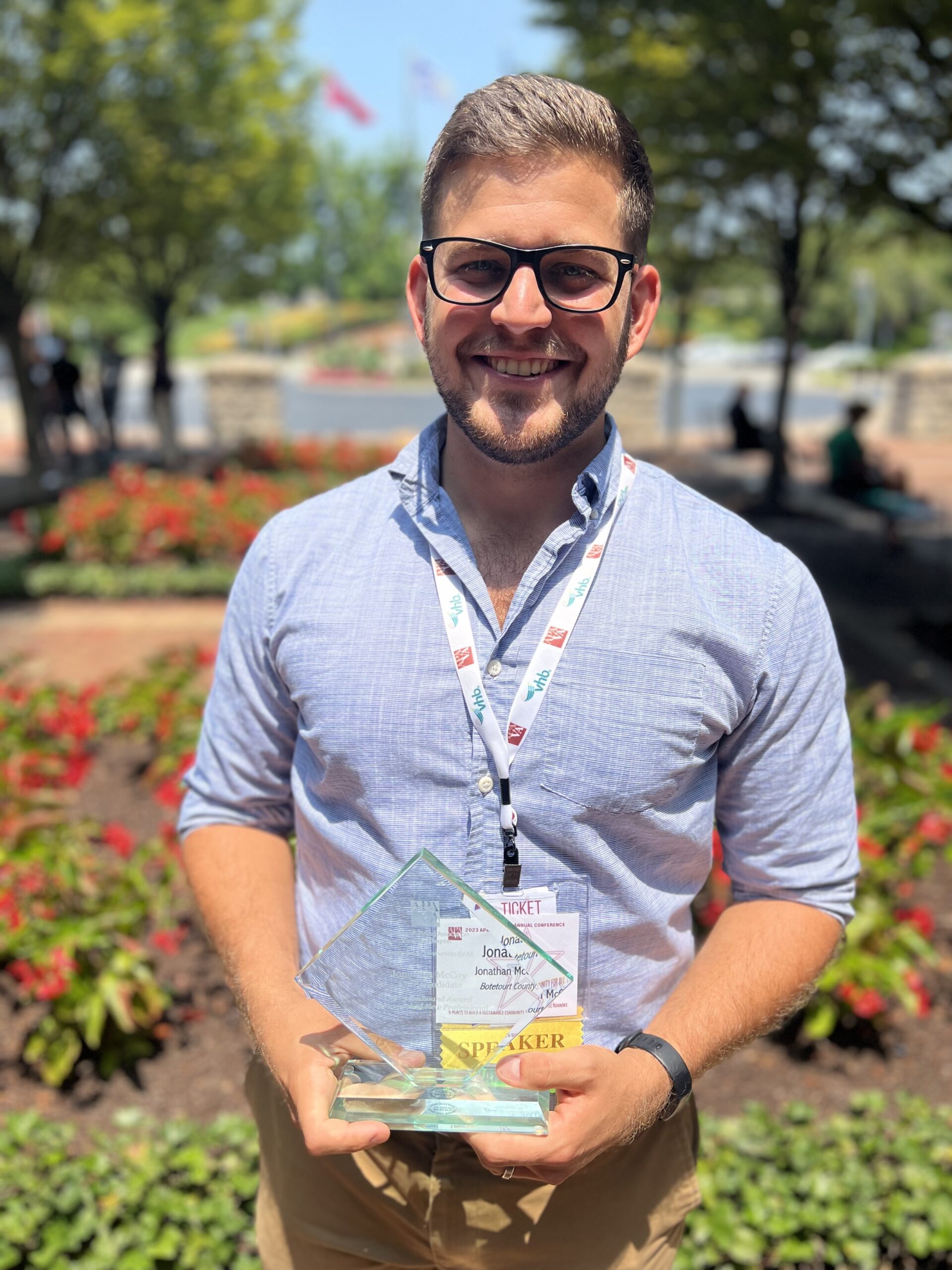 Botetourt County Planner Jonathan McCoy was the winner of the Foxhound Award for Distinguished New Professionals.
