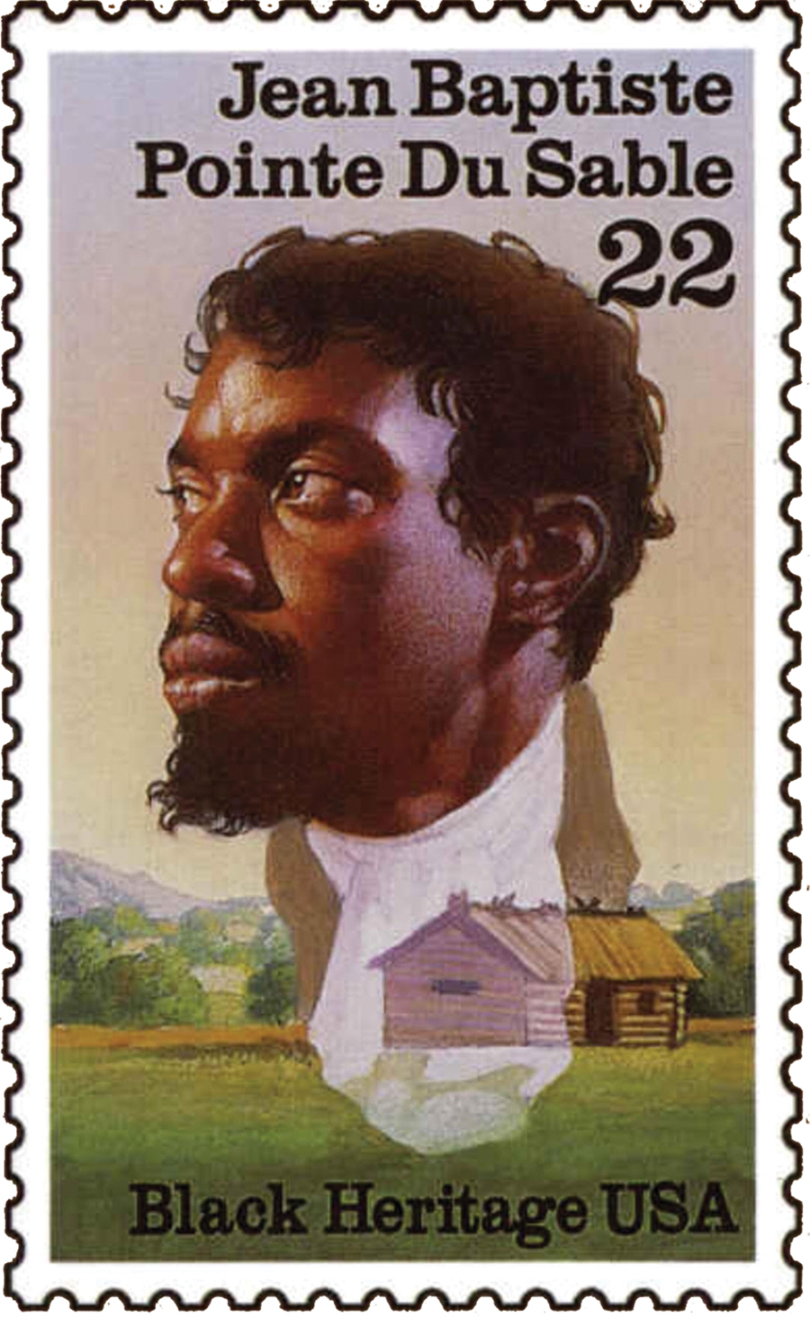 T-Fox's image was used to create a likeness of Jean Baptiste Point du Sable for the Black Heritage stamp.