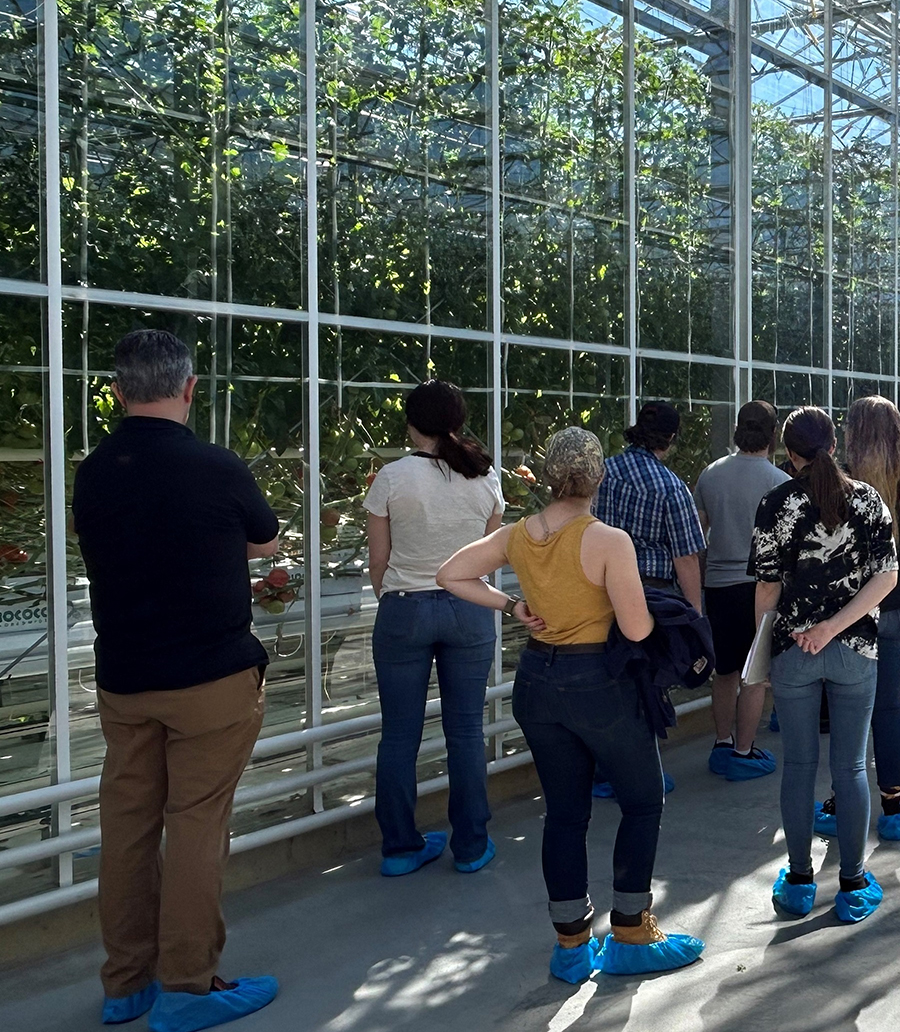 The Virginia Western planning team visited Red Sun Farms in Dublin in April 2023, accompanied by students in the Agriculture Program.
