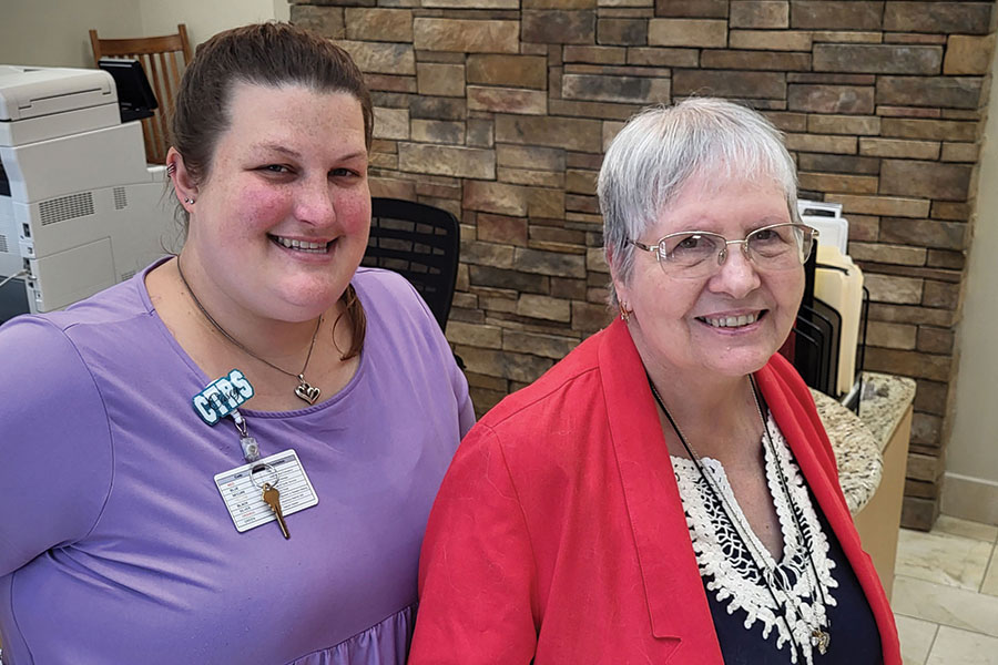 Casey Halstead, Assitant Director of Feinour Center, and Mallie Elkins