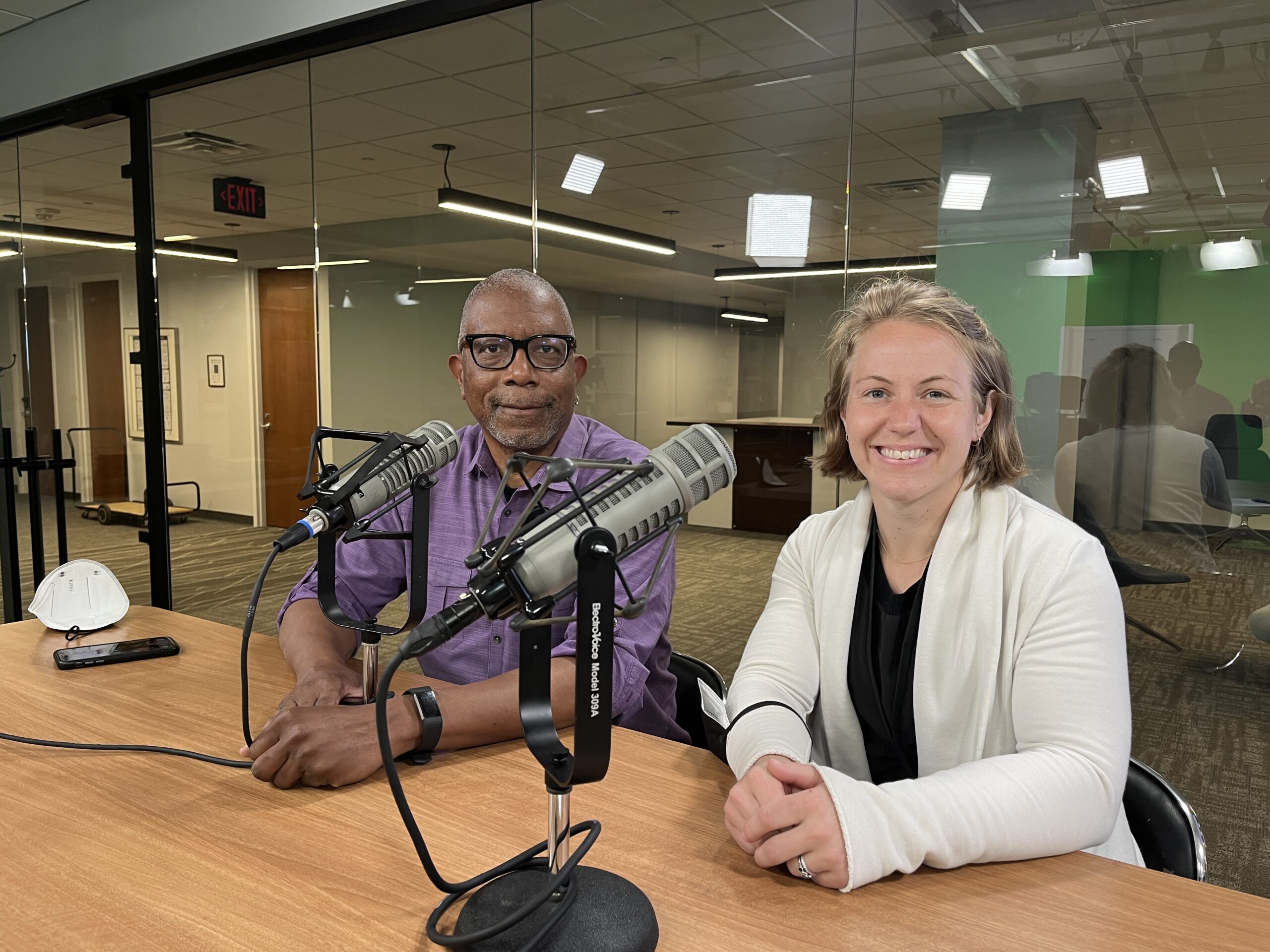 Mallory Noe-Payne with co-host Michael Paul Williams.