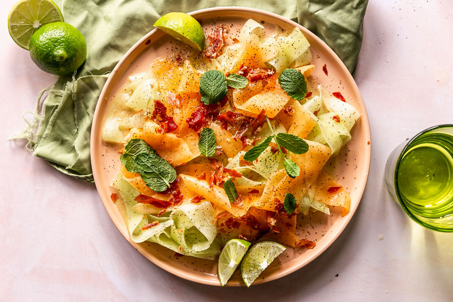 Rainbow melon salad