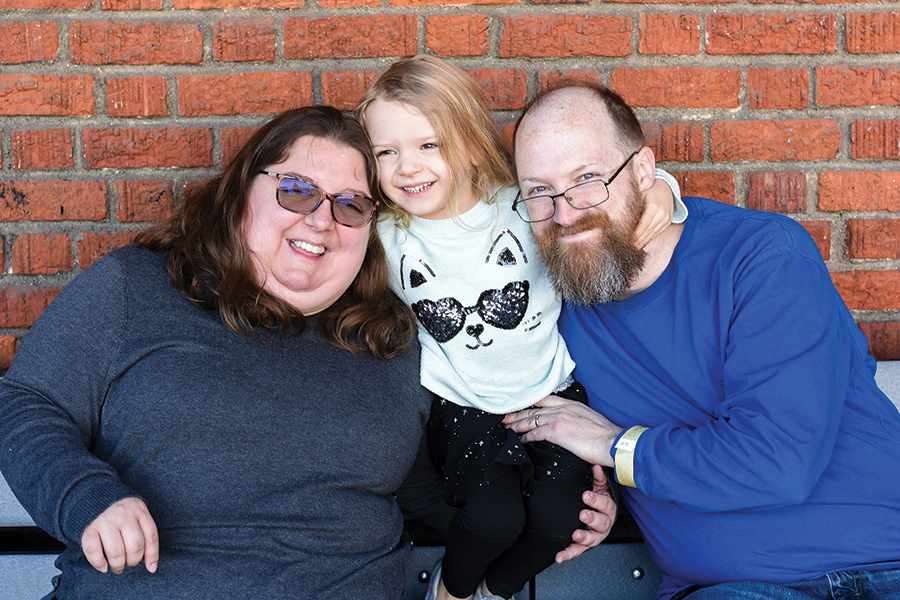 Casey Brozovsky and her husband, Joseph, celebrating at their daughter, Laurel’s, 5th birthday party in Jan 2023  (taken by Megan M Clark Photography in Roanoke).  “I never thought I’d see her turn five,” says Brozovsky.