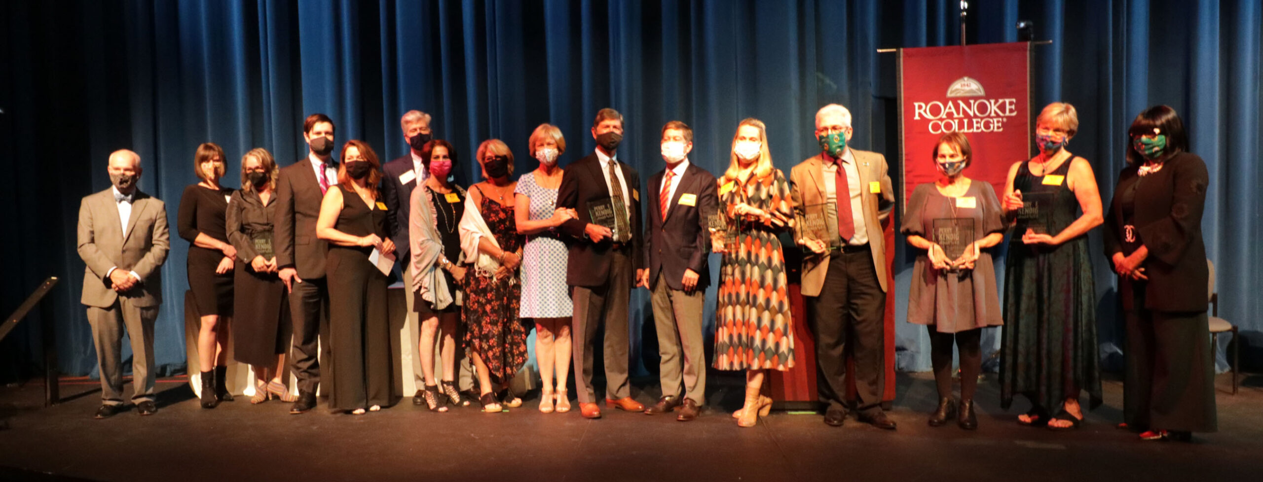 Perry F. Kendig Award winners on stage at Olin Hall.