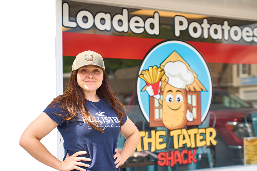 Emily Reber helps with her family’s restaurant.