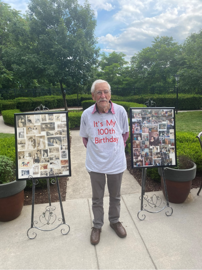 Joe Damiano celebrating his 100th Birthday at Salem Terrace