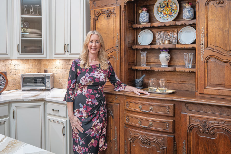 Melissa Firestone shows off her hutch.
