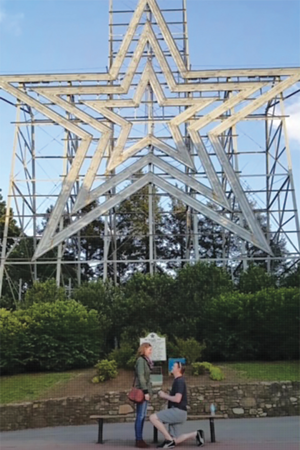 Will proposed to Emily in front of The Roanoke Star on May 7, 2017. ©Renee Powers