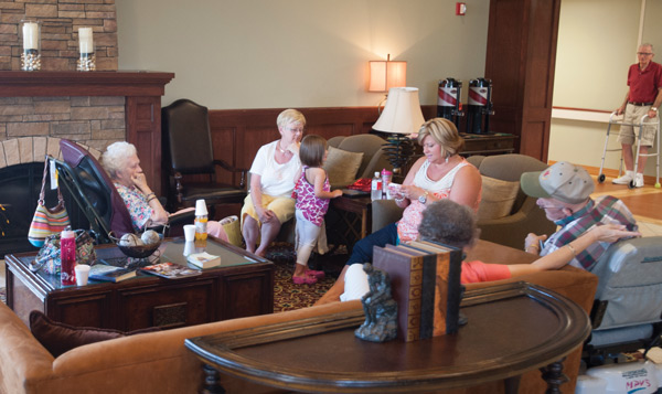 Amenities abound at Friendship including sitting rooms for visits with family.