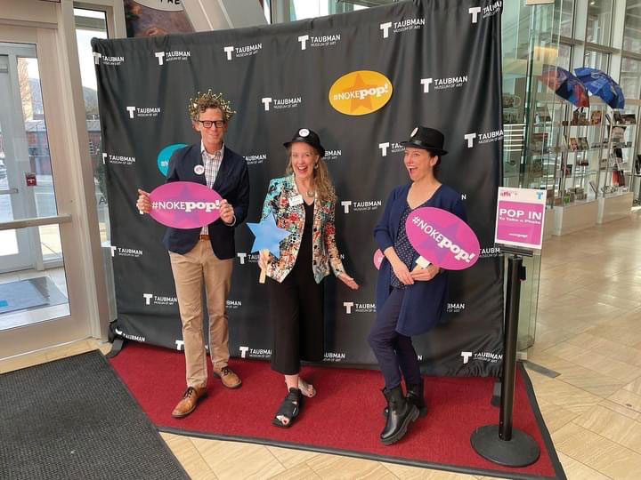 Jackson with Taubman Museum of Art Executive Director Cindy Petersen and Roanoke Cultural Endowment Executive Director Shaleen Powell at the 2022 Arts Pop!, a celebration of Roanoke’s arts and cultural offerings.