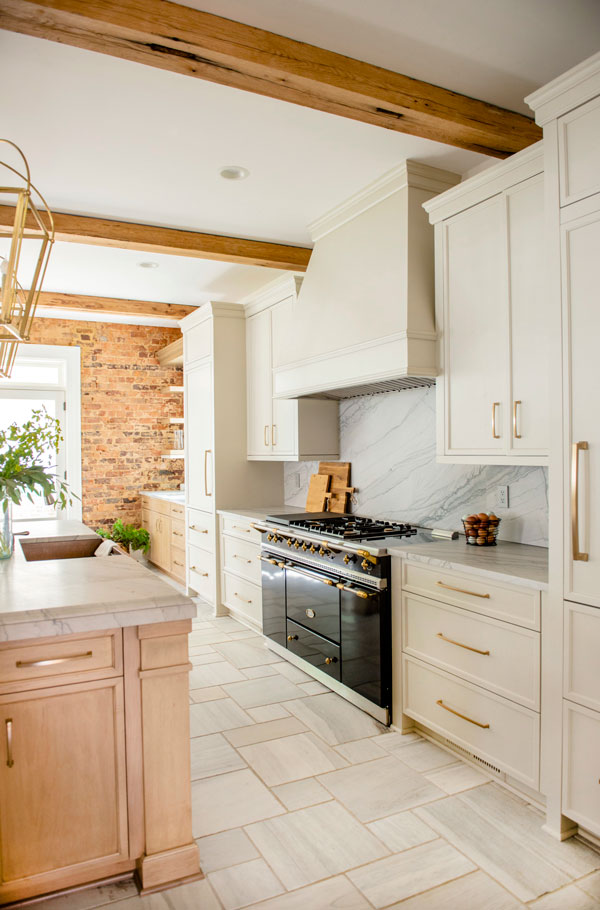 A closer look at the historic farmhouse kitchen's appliance updates.