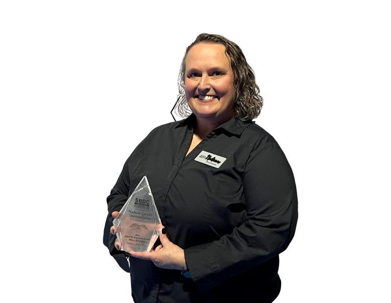 Nadean Carson with her award.