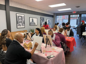 Verses Listening Lounge & Collaborative Center hosts a paint night.