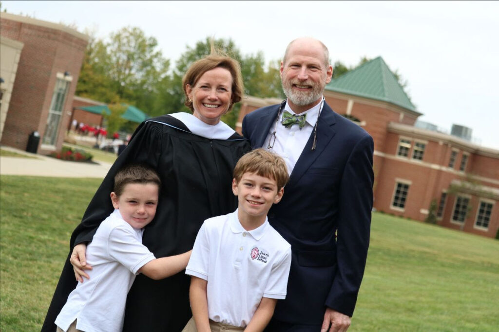 Clockwise: Elizabeth Armistead Lemon, husband Calvin Stewart, and sons.