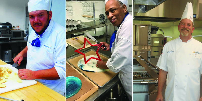Culinary Student Chef Bryan Poole; Chef Debra Clinkscale; Chef Jim Zeisler