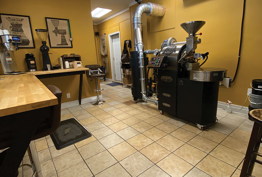 Gladheart’s roasting room occupies its own sealed space within the shop.