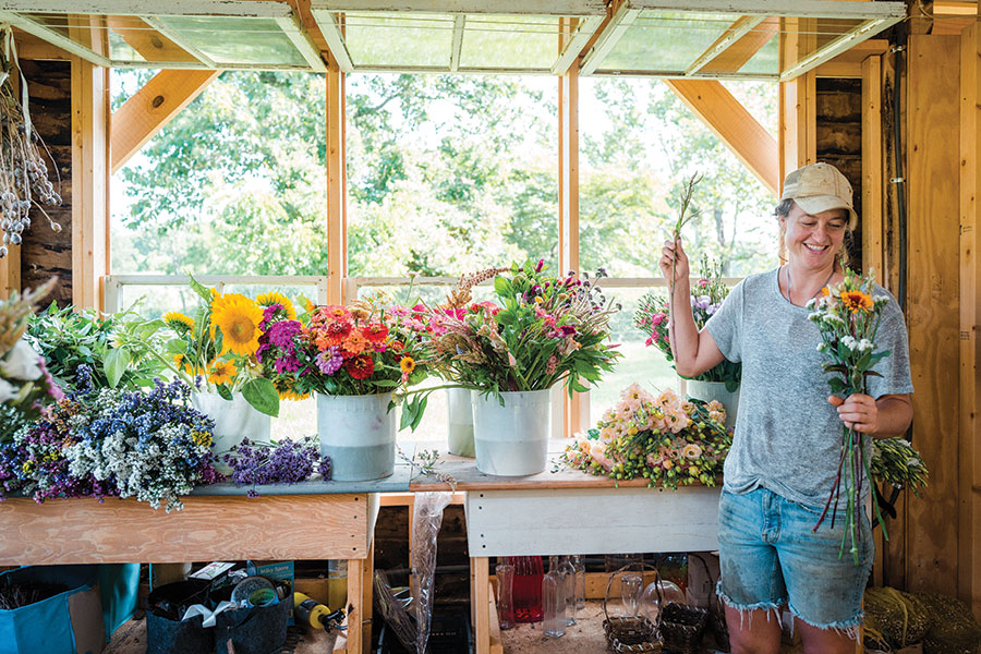 Susanna Thornton of Thornfield Farm is just one of several growers launching the Blue Ridge Flower Exchange — a co-op that connects customers with locally-grown blooms. Courtesy of Kate Thompson