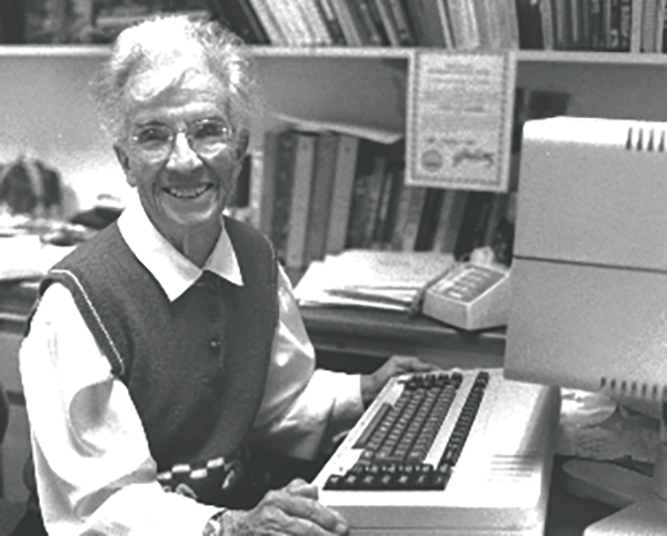Mary Garber at her desk, Circa 1990. ©Courtesy of Picryl
