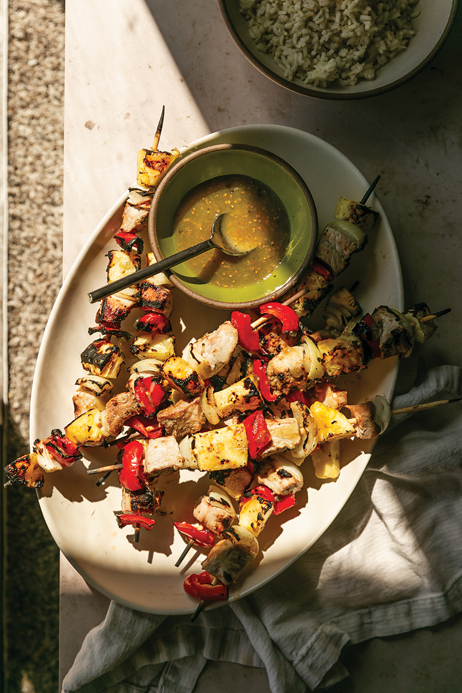 3 Chile Grilled Pork Kabobs