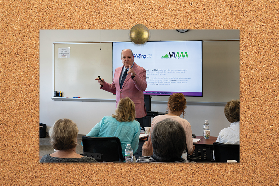 Ron Boyd, president & CEO of the Local Office on Aging, gives a presentation during an aging in community workshop.